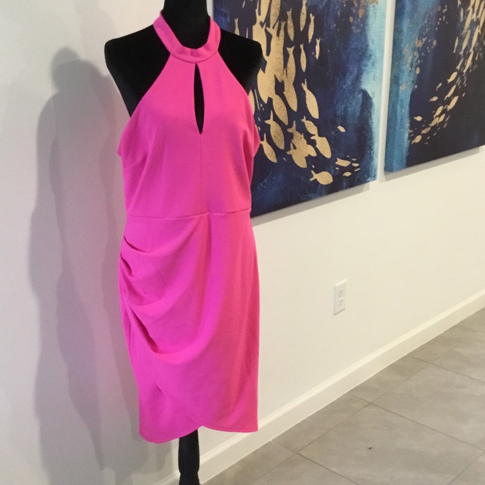 Bisou Bisou Vibrant Pink Backless Dress